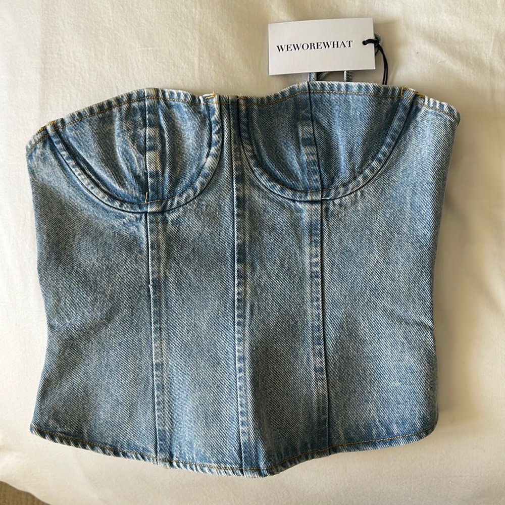 WeWoreWhat underwire denim corset. In great condition never worn. New with tags.
